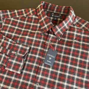 Cremieux Flannel Shirt Button Up Plaid Superior Quality Red Gray Mens 3XB NWT